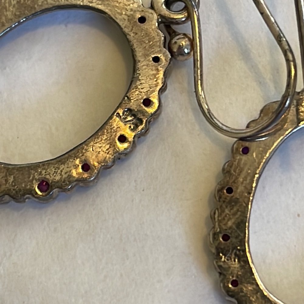 Ruby And Sterling Dangle Earrings - image 5